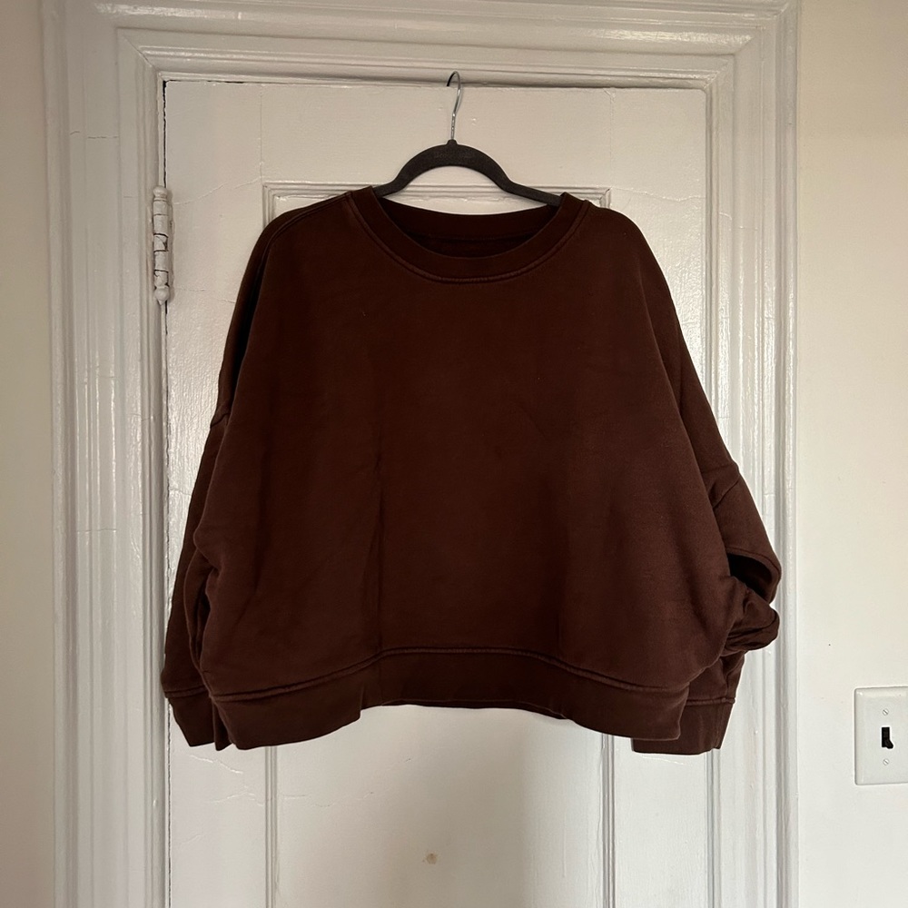 Madewell MWL line oversized cropped sweatshirt with pockets